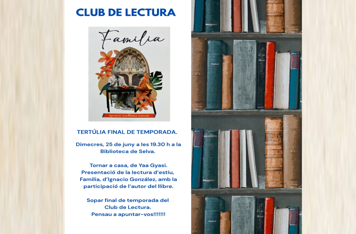 Portada Club de lectura de la biblioteca