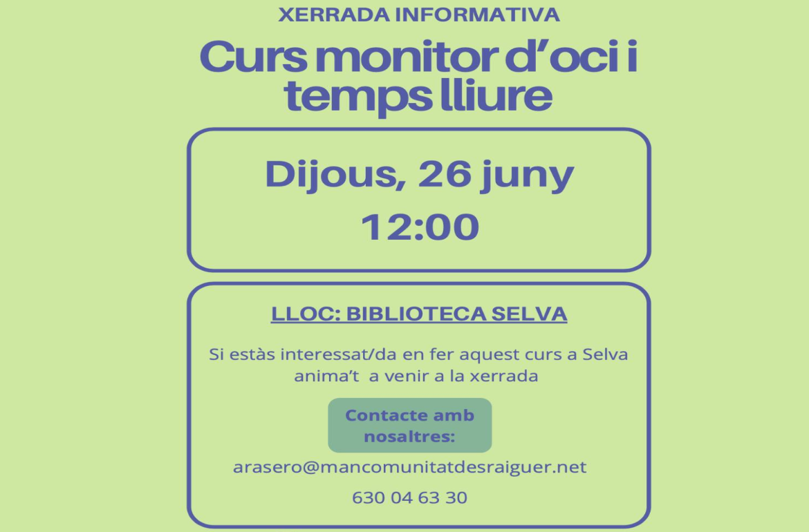 Portada Curs monitor d'oci i temps lliure