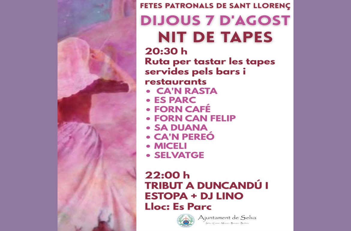 Portada Nit de tapes - Festes de Sant Llorenç 2025