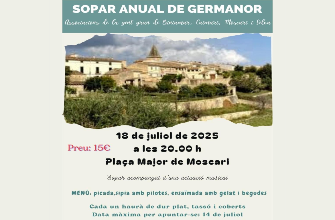 Portada Sopar anual de Germanor