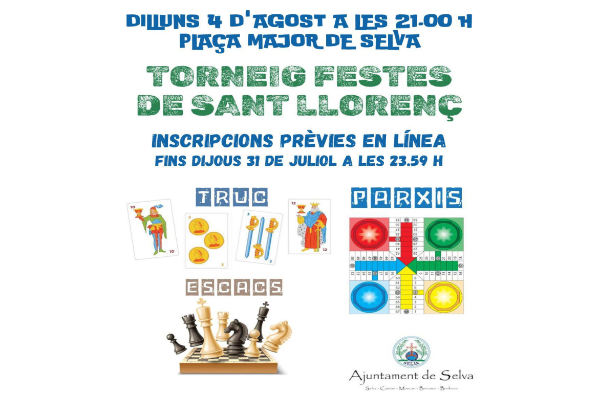Portada Torneig de parxís, truc i escacs