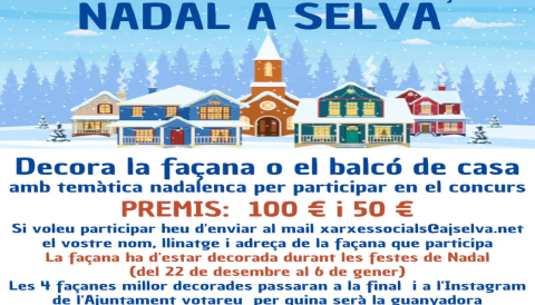 Portada Concurs de decoració de façaces per Nadal a Selva