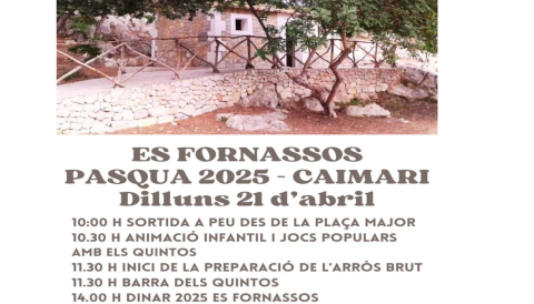 Portada Es Fornassos Caimari - Dilluns de Pasqua