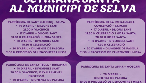 Portada Setmana Santa al municipi de Selva