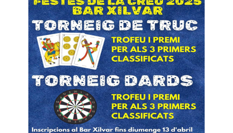 Portada Torneig de truc i dards - Festes de la Creu 2025