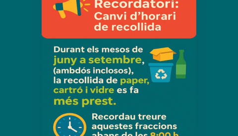 Portada Canvi d'horari de recollida