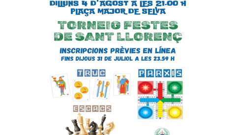 Portada Torneig de parxís, truc i escacs