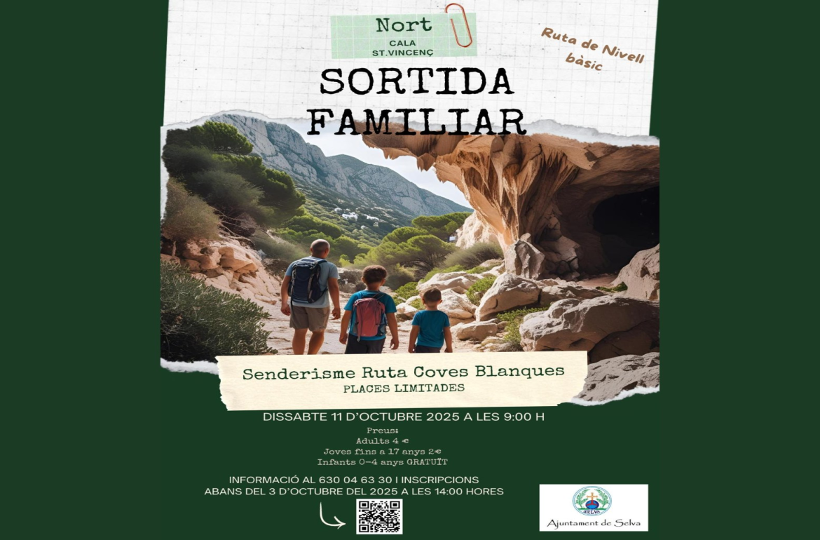 Portada Sortida familiar - Senderisme Ruta Coves Blanques