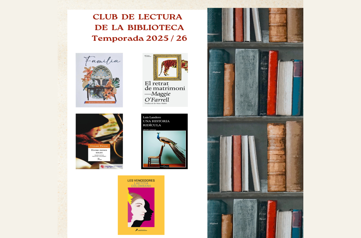 Portada Club de lectura de la biblioteca 2025-26