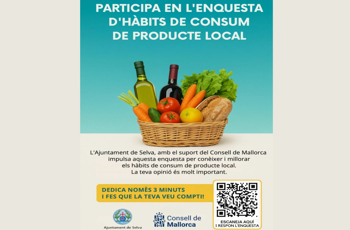Portada Participa en l'enquesta sobre hàbits de consum al municipi de Selva.