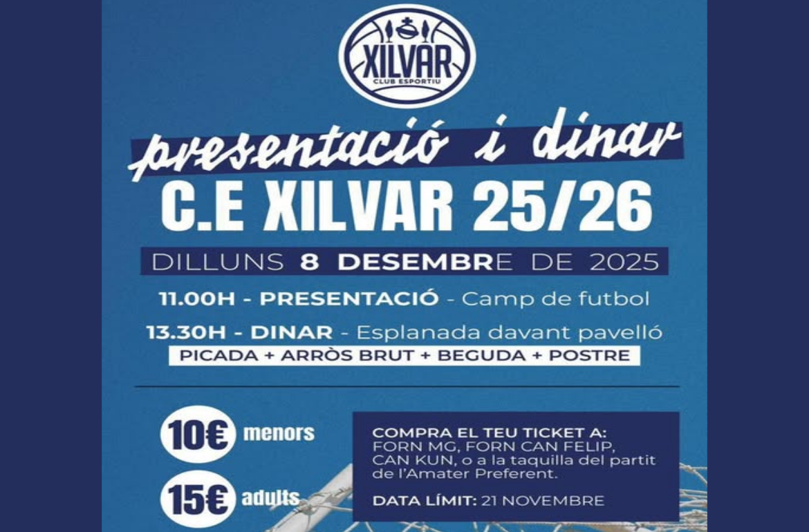 Portada Presentació i dinar C.E XILVAR 25/26