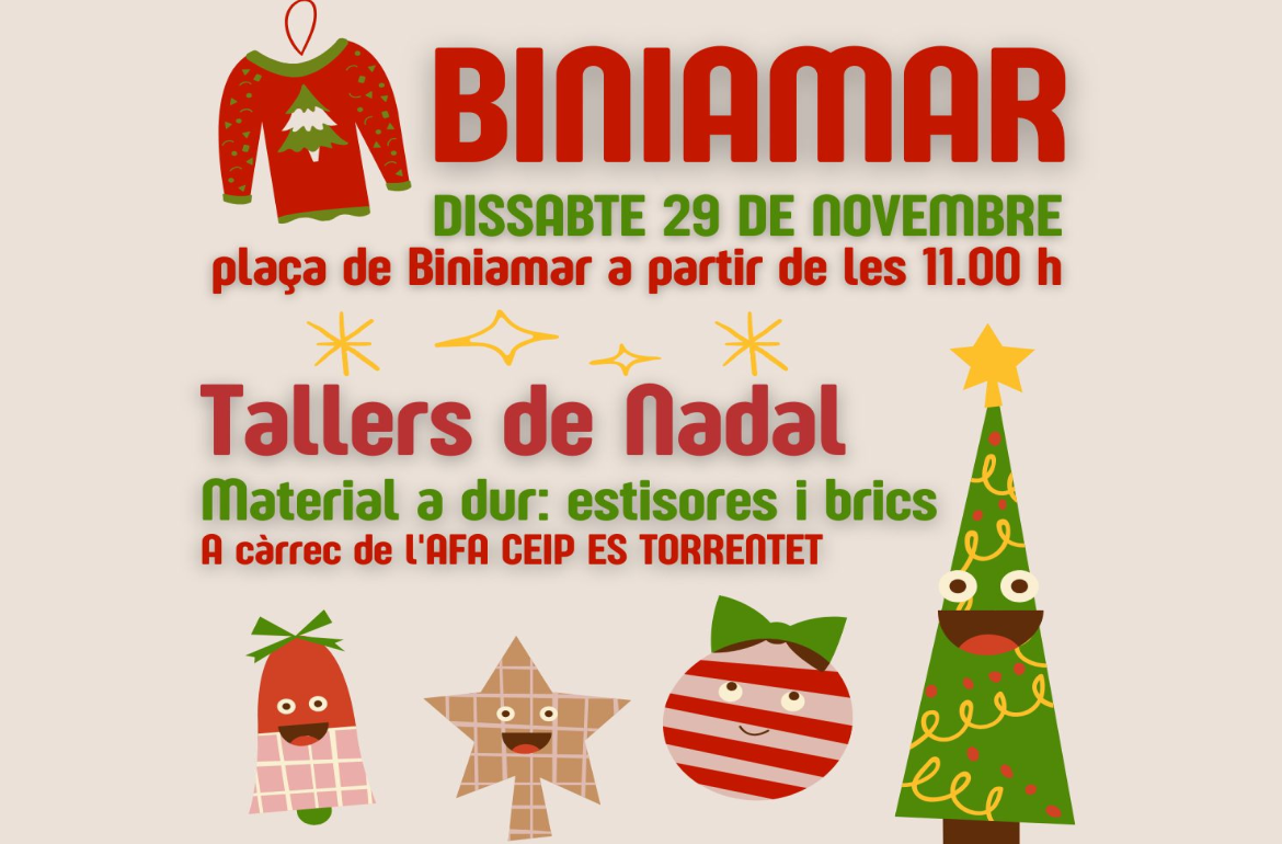 Portada Tallers de Nadal 2025 a Biniamar
