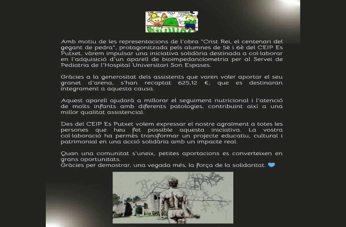Portada Iniciativa solidària destinada a col·laborar en l'adquisició d'un aparell de bio impedanciometria