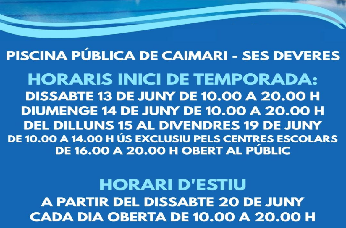 Portada Piscina pública de Caimari - 2026