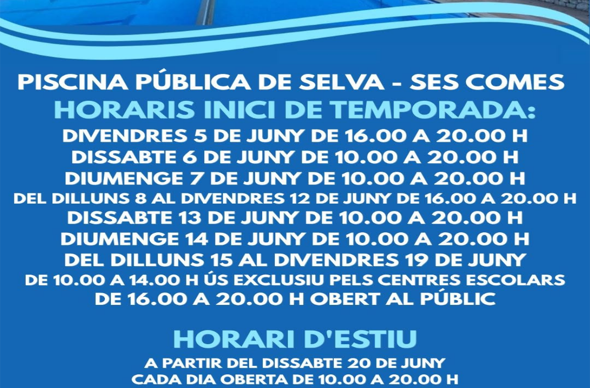 Portada Piscina pública de Selva - 2026