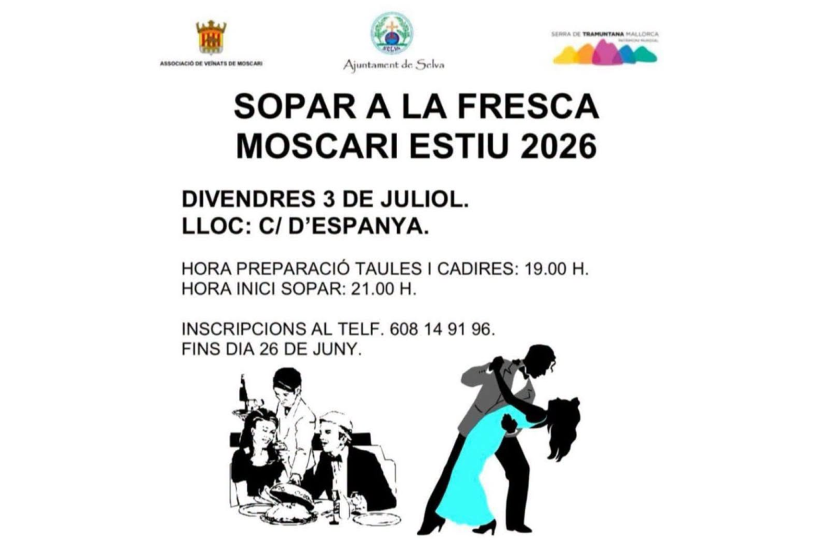 Portada Sopar a la fresca a Moscari estiu 2026