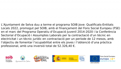 Portada Programa SOIB Jove Qualificats-Entitats Locals 22