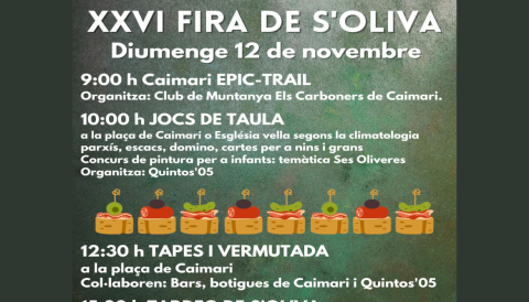 Portada 12 de novembre - XXVI Fira de s'Oliva de Caimari