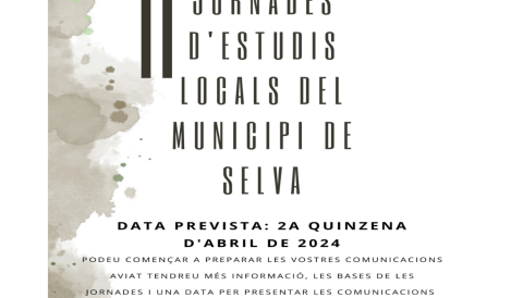 Portada II Jornades d'estudis locals del municipi de Selva