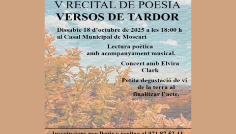 Portada V Recital de Poesia Versos de Tardor - Moscari