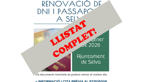 Portada LLISTAT COMPLET! Expedició i renovació de DNI i Passaports a Selva