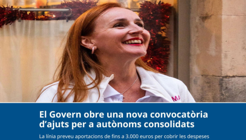 Portada Nova convocatòria d'ajuts per a autònoms consolidats