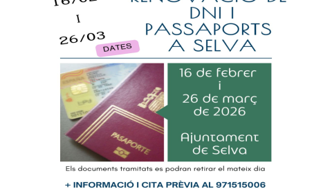 Portada Expedició i renovació de DNI i Passaports a Selva - Noves dates