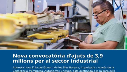 Portada Ajuts amb 3,9 milions d’euros per al sector industrial