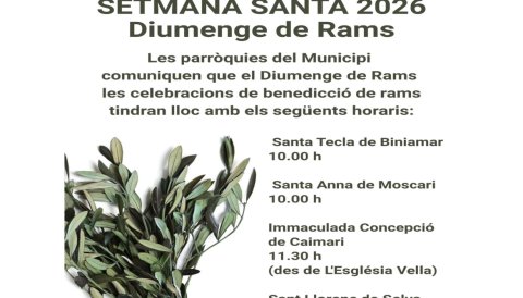 Portada Diumenge de Rams - Setmana Santa 2026