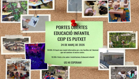 Portada Portes obertyes educació infantil CEIP Es Putxet
