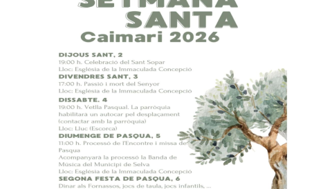 Portada Setmana Santa i Pasqua 2026 - Caimari