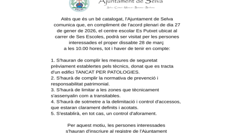 Portada Visita al centre escolar Es Putxet