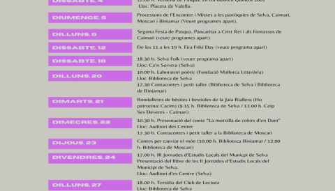 Portada Agenda Abril 2026 - Selva