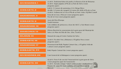 Portada Agenda Maig 2026 - Selva