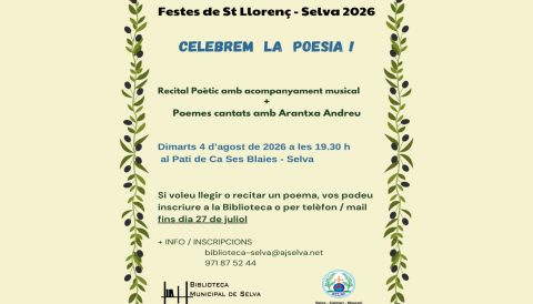 Portada Celebrem la poesia! - Festes St Llorenç Selva 2026