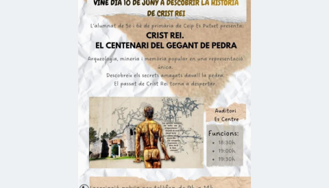 Portada Crist Rei. El Centenari del Gegant de Pedra