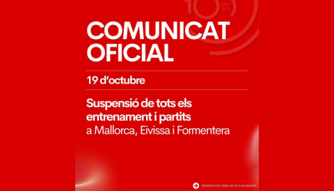 Portada Suspensió de tota activitat esportiva a Mallorca, Eivissa i Formentera